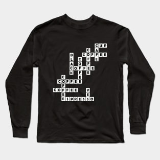 Coffee Crossword Puzzle Long Sleeve T-Shirt